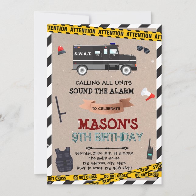 SWAT-Geburtstagseinladung Einladung (Vorderseite)