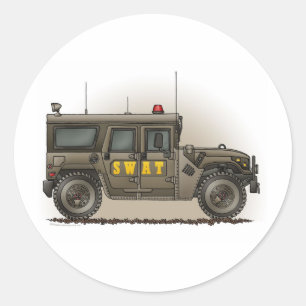SWAT-Team-Hummer-Aufkleber Runder Aufkleber