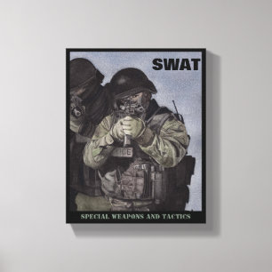 SWAT-Team-Polizei druckt ursprüngliches Aquarell Leinwanddruck