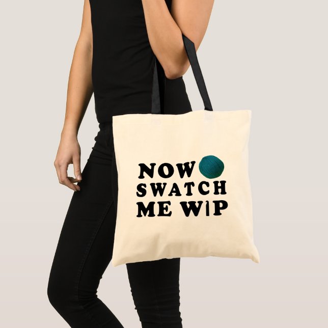 Swatch Me WIP - Aquamarines Yarn Craft Lingo Tragetasche (Vorderseite (Produkt))