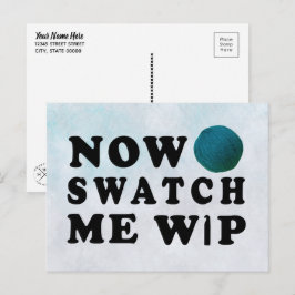 Swatch Me WIP Crochet Aquamarines Garnhandwerk Postkarte