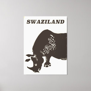Swaziland Rhino Vintages Reiseposter Leinwanddruck
