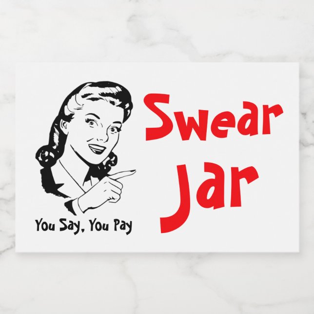 Swear Jar Gag Geschenk Lebensmitteletikett (Einzelnes Label)