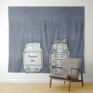 Swear Jar und Chicken Jar Wandteppich