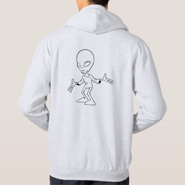 Sweat à capuche avec alien gris clair (Dos)