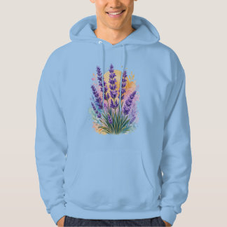 Sweat à capuche botanique aquarelle pousse de lava