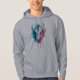 Sweat à capuche Cyan et Rose Dragon Splatter