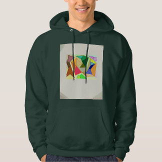 Sweat à capuche de couleur verte avec un motif
