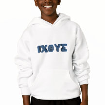 Sweat à capuche ICTHYS avec citation de la bible a