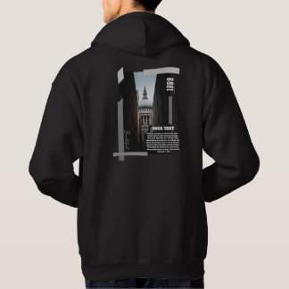 Sweat à capuche moderne bâtiment urbain avec impre