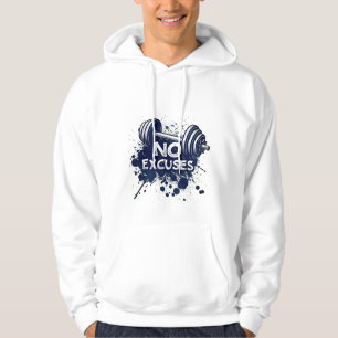 Sweat à capuche No Excuses – Typographie Motivatio