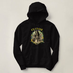 Sweat à capuche personnalisé avec cadre floral