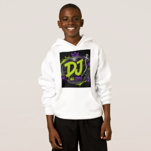 Sweat à capuche pour enfants DJ All Vinyl logo ava