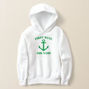 Sweat à capuche pour enfants First mate avec ancre