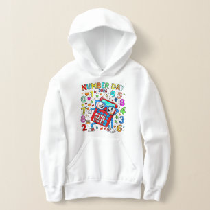 Sweat à capuche pour enfants jour du nombre couleu