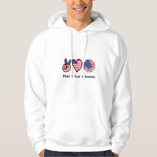 Sweat à capuche pour homme Peace Love America