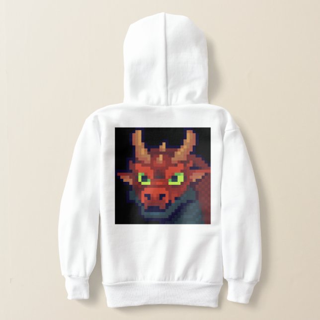 Sweat à capuche Red Dragon pixel art (Couchage Retour)
