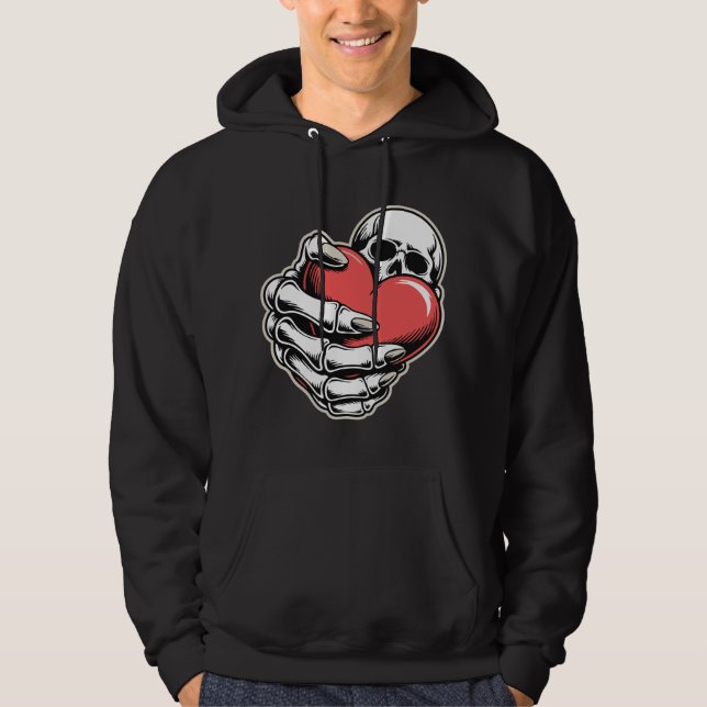 Sweat à capuche Skeleton Heart – Conception d'art  (Devant)