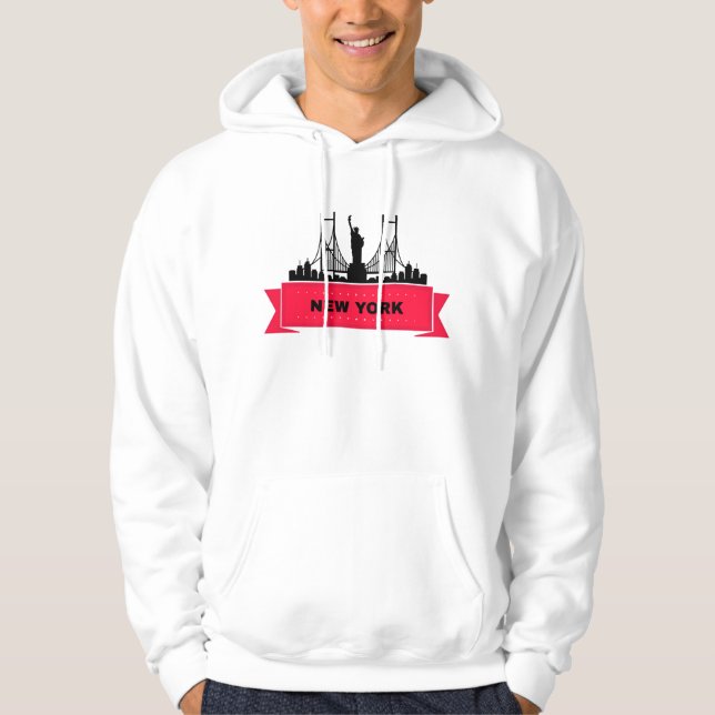 Sweat A Capuche weißer Mann New York Hoodie (Vorderseite)