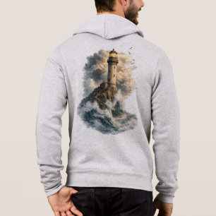 Sweat à capuche zipé avec impression de phare océa