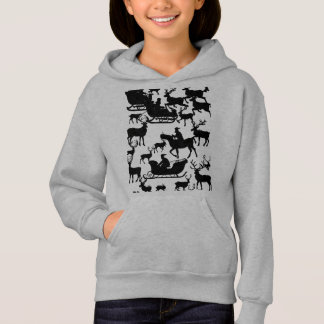 Sweat à Noël avec Santa et cerf pour jeunes filles