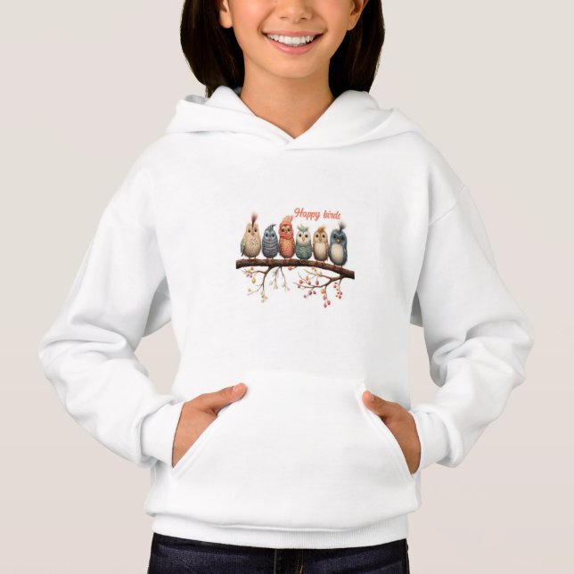 Sweat-Capuche glückliche Vögel für Kinder Hoodie (Vorderseite)