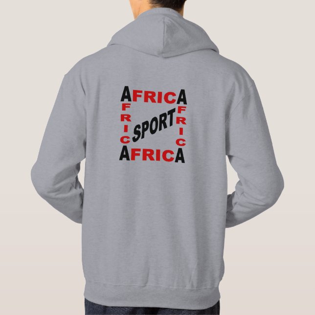 Sweat capuche grise dos homme DESIGN AFRICA SPORT  (Dos)
