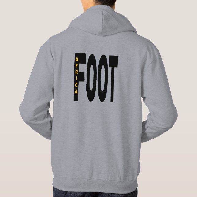 Sweat capuche grise dos homme  DESIGN  FOOT AFRICA (Dos)