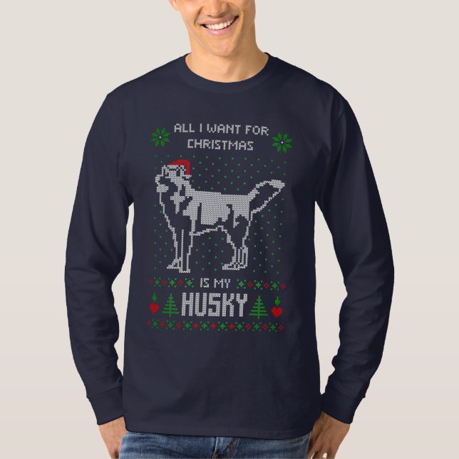 Sweat de Noël Husky Ugly (Devant)