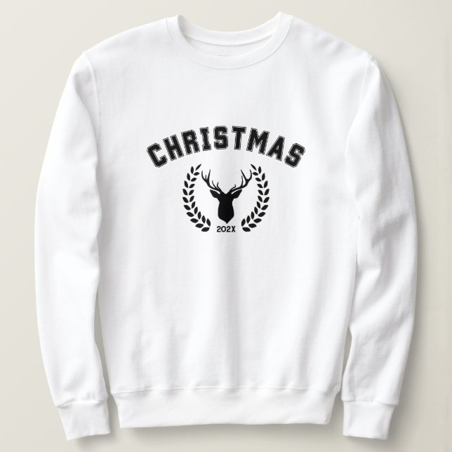 Sweat de Noël noir et blanc (Design devant)