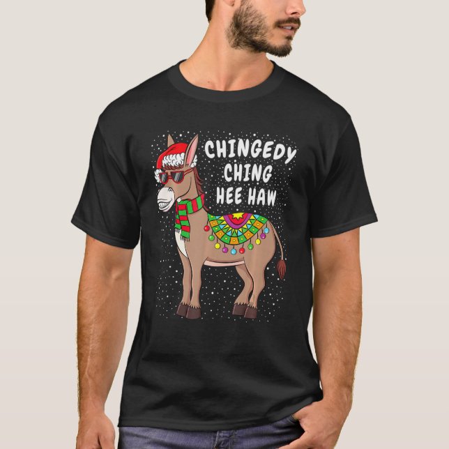 Sweat Donkey de Noël Funny Américain Italien Xm (Devant)