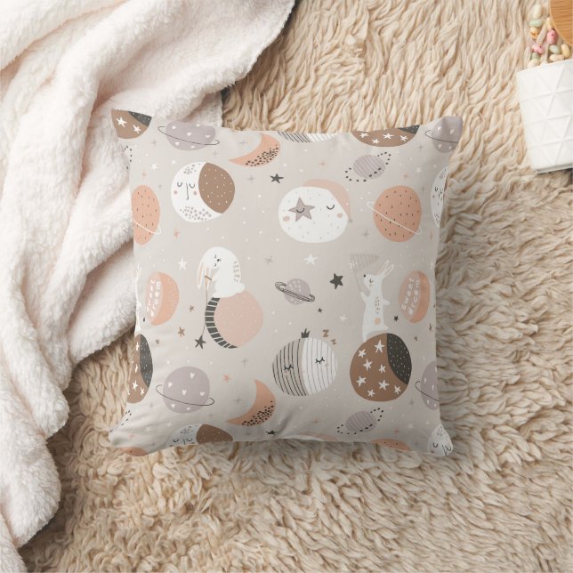Sweat Dream Bunnies im Weltraummuster Kissen (Decke)