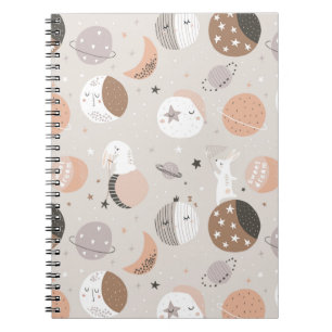 Sweat Dream Bunnies im Weltraummuster Notizblock