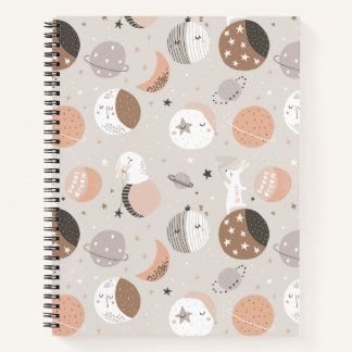 Sweat Dream Bunnies im Weltraummuster Notizbuch