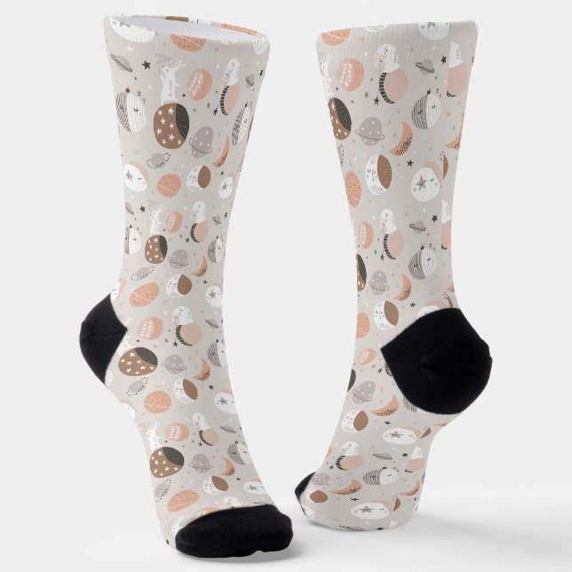 Sweat Dream Bunnies im Weltraummuster Socken (Gewinkelt)