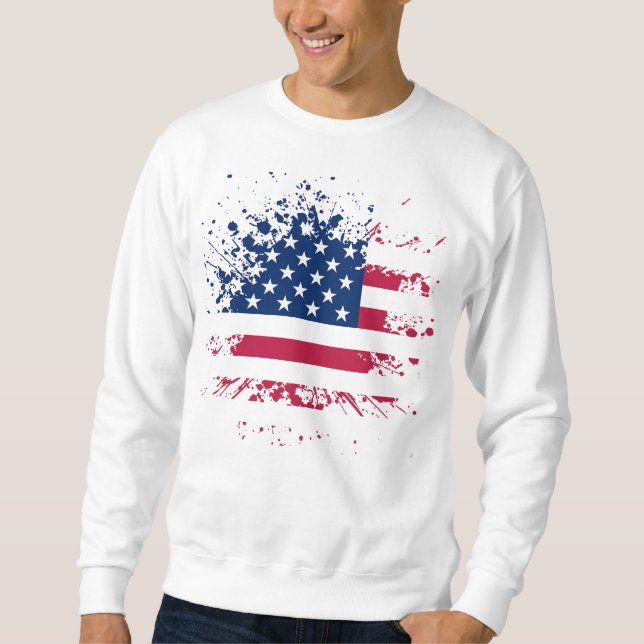 Sweat Mann Blanc Basic die USA Flag Sweatshirt (Vorderseite)