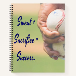 Sweat plus Opfer gleicht Erfolg BASEBALL Notizbuch