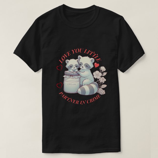 Sweat ras du cou Love Raccoons, sweat-shirt rétro (Design devant)