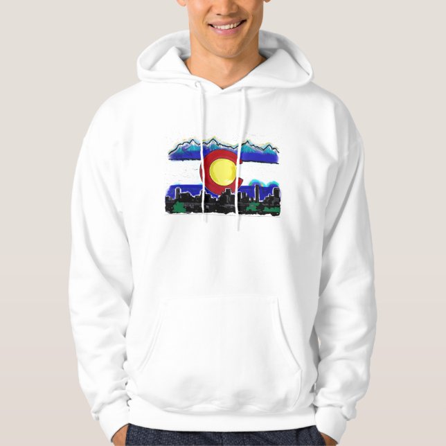 Sweat - shirt à capuche artistique d'horizon de (Devant)