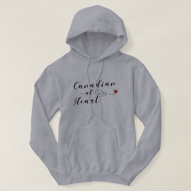 Sweat - shirt à capuche canadien au coeur, Canada (Design devant)