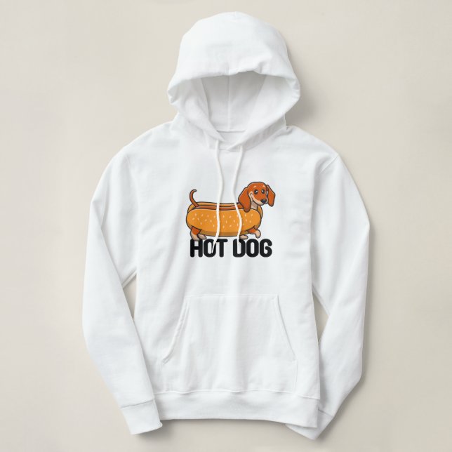 Sweat - shirt à capuche Dachshund Hot Dog (Design devant)