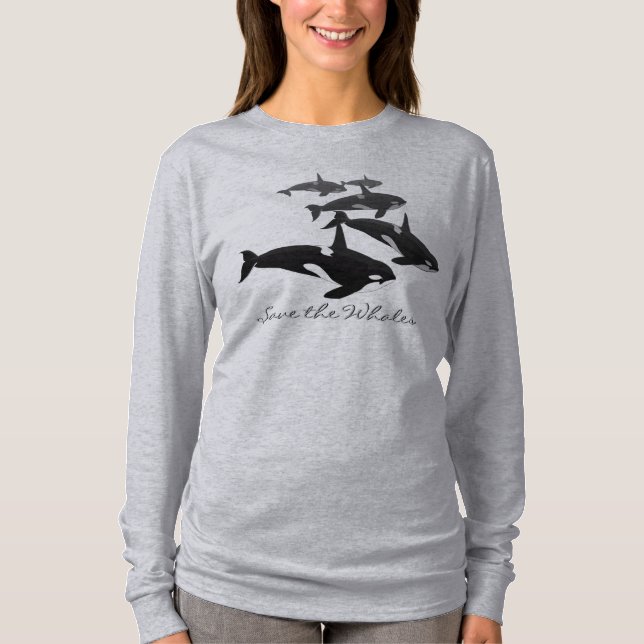 Sweat - shirt à capuche d'art de baleine d'orque (Devant)