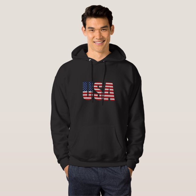 Sweat - shirt à capuche de basculement patriotique (Devant entier)
