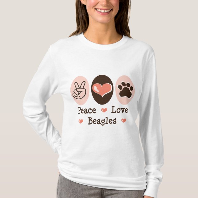 Sweat - shirt à capuche de beagles d'amour de paix (Devant)