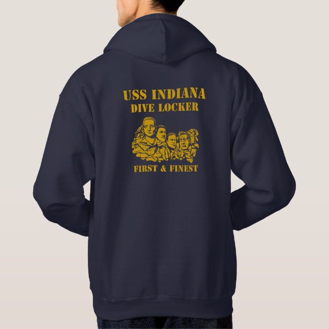 Sweat - shirt à capuche de casier de piqué d'USS (Dos)