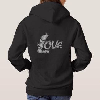 Sweat - shirt à capuche de cristal d'amour pétilla