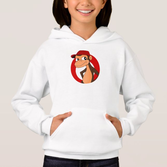 Sweat - shirt à capuche de dessin animé de Chimp (Devant)