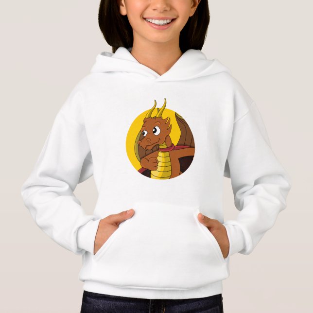 Sweat - shirt à capuche de dessin animé de dragon  (Devant)