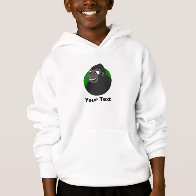 Sweat - shirt à capuche de dessin animé Gorilla pe (Devant)