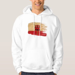 Sweat - shirt à capuche de drapeau du Gibraltar